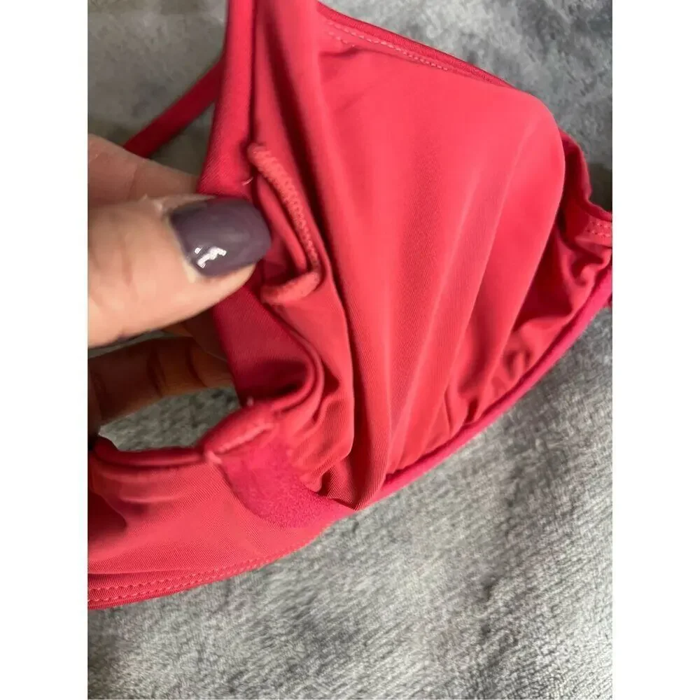 Andie Swimwear Womens Size Large Deep Pink The Bermuda Bikini Top Underwire NWOT